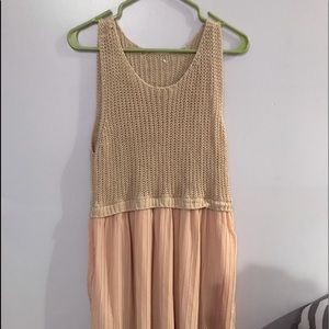 Forever 21 Peach Crochet and Chiffon Dress